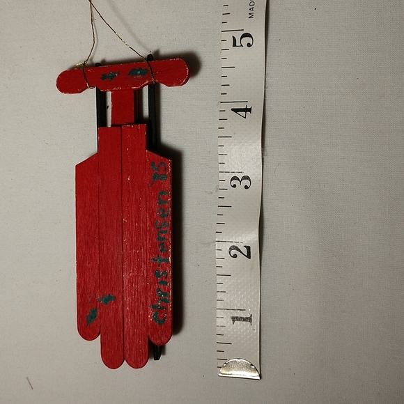 Vintage Wood Christmas Ornaments Set of 6 - Picture 2 of 12